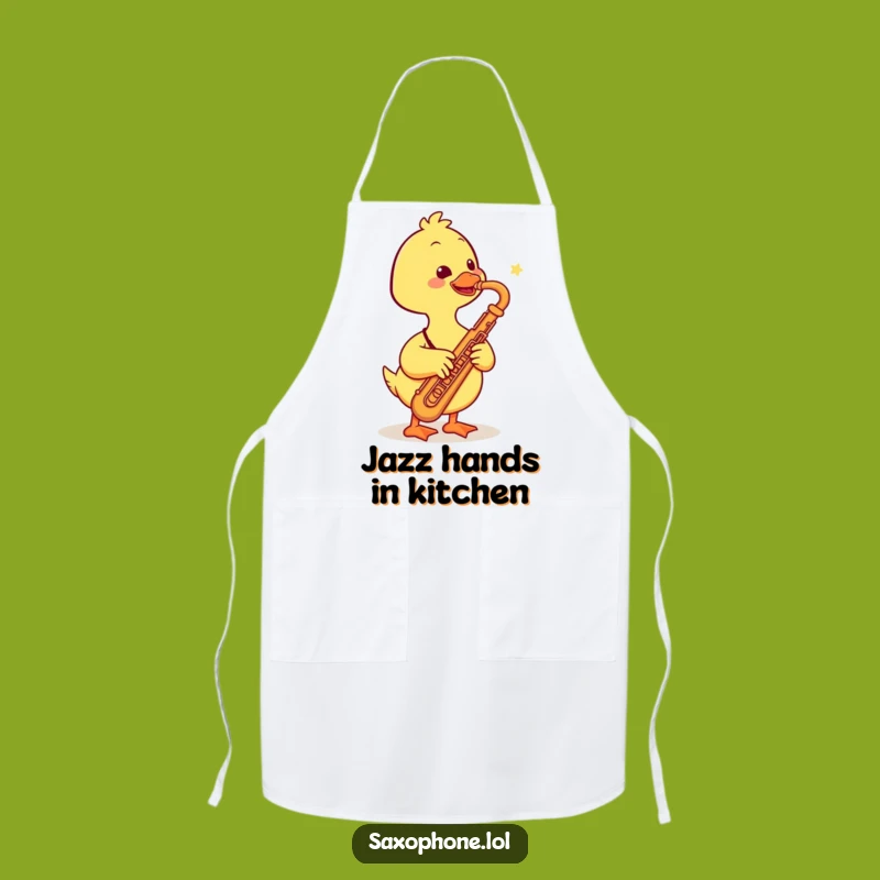 Funny Duck Saxophone Apron: Chef Duck Musician, Hilarious Kitchen Fun, Perfect Funny Gift