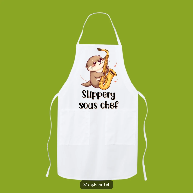 Funny Otter Saxophone Apron: Chef Otter Sliding Music, Hilarious Kitchen Fun, Perfect Funny Gift