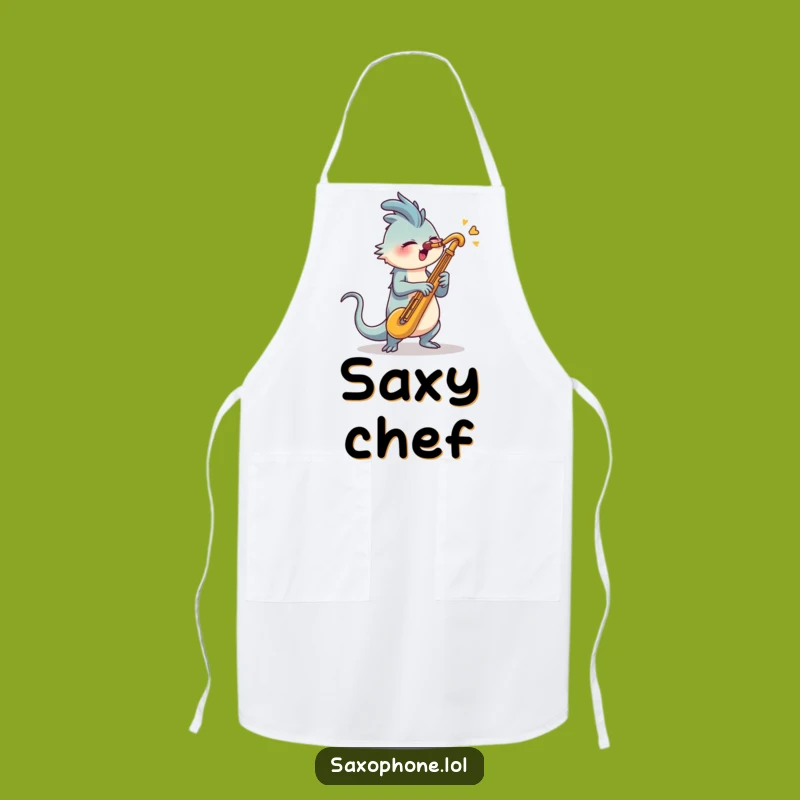 Funny Saxophone Blast Apron: Cook Up Some Powerful Music