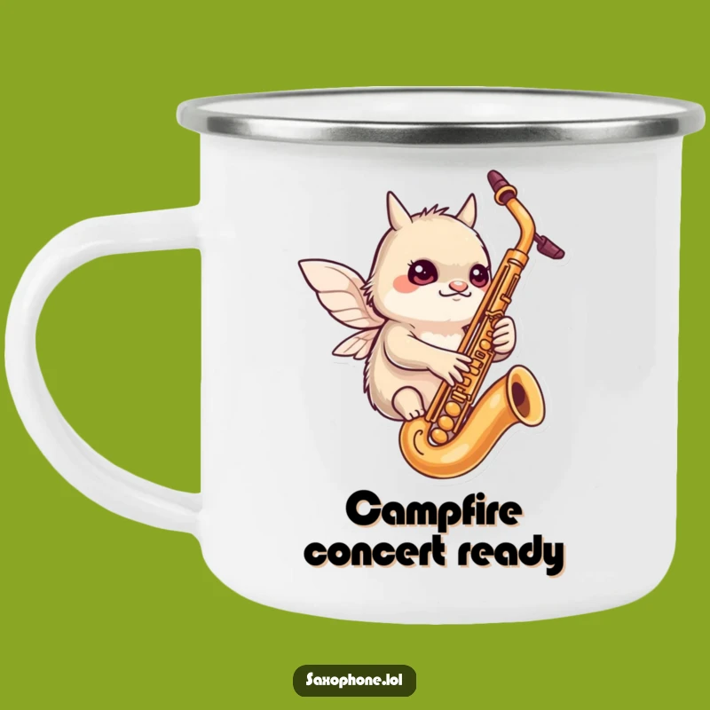 Funny Tiny Wings Sax Camping Mug: Adventure with Focused Fun, Rugged Funny Gift