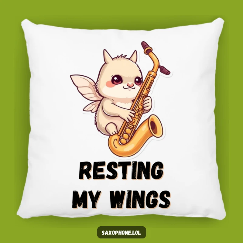Comfy Funny Tiny Wings Sax Pillow: Rest with Musical Focus, Cozy Funny Gift