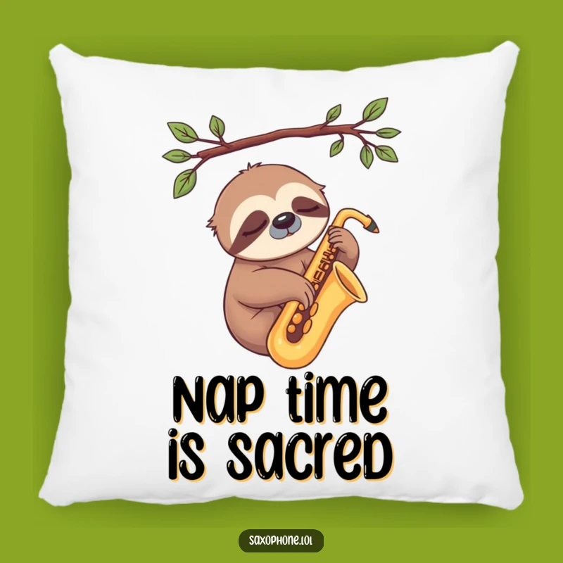 Funny Sloth Sax Pillow: Cozy Comfort, Relaxed Accent, Great Funny Gift!