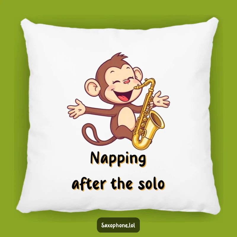 Funny Monkey Sax Pillow: Cozy Comfort, Lively Accent, Great Funny Gift!