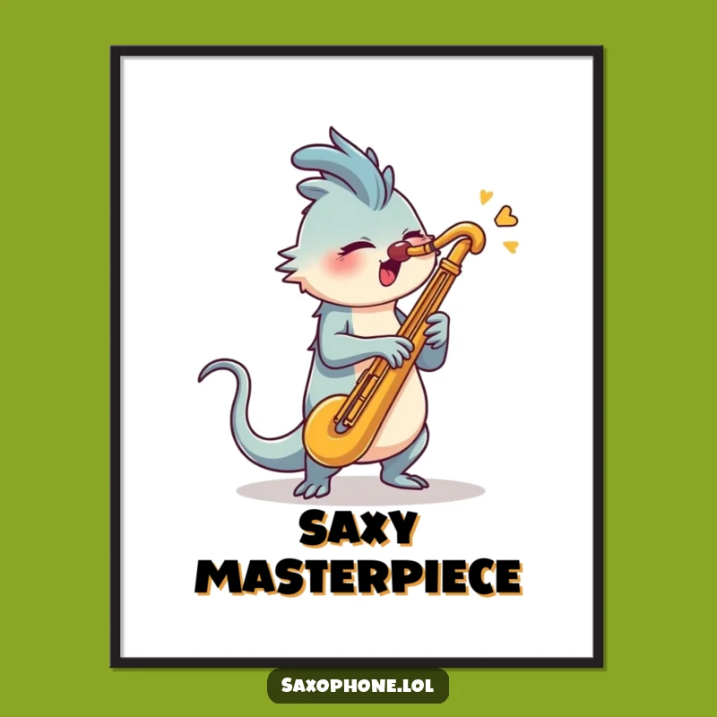 Funny Saxophone Blast Digital Print: Instant Music Power for Your Walls
