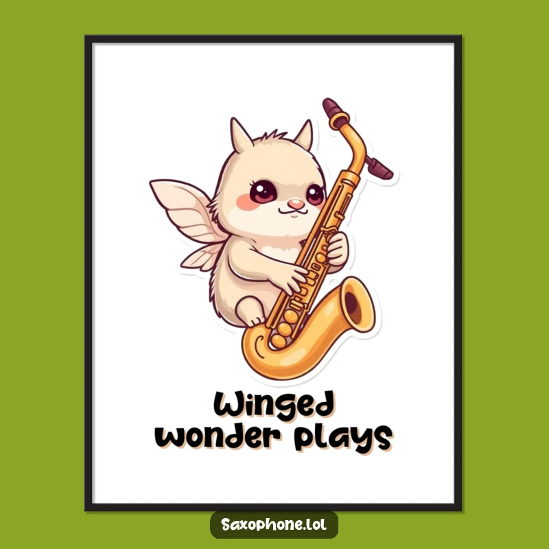Funny Tiny Wings Sax Digital Art: Instant Focused Fun, Downloadable Funny Gift