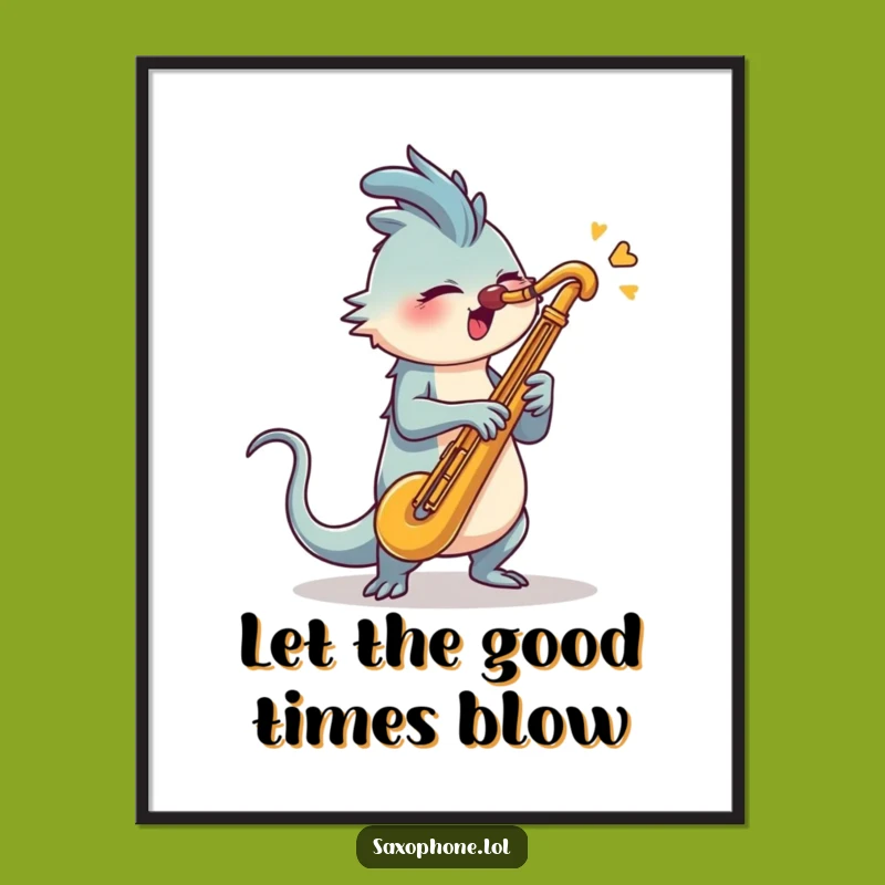 Funny Free Printable Saxophone Blaster Art - Energetic Tune Downloadable Wall Decor Gift