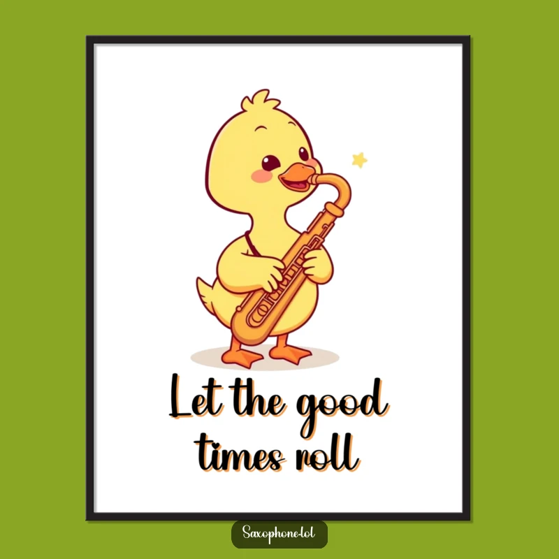 Free Printable Wall Art: Funny Duck Saxophone Downloadable, Quirky Music Decor DIY!