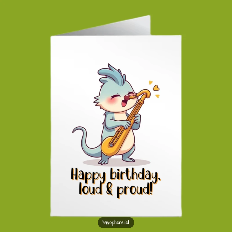 Funny Free Printable Saxophone Blaster Birthday Card - Energetic Tune Downloadable Gift