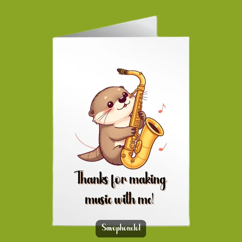 Free Printable Thank You Card: Otter Saxophone Slide Downloadable, Groovy Thanks DIY!