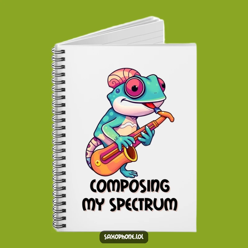 Funny Chameleon Sax Notebook: Jot Down Notes, Jazzy Cover, Perfect Funny Gift!