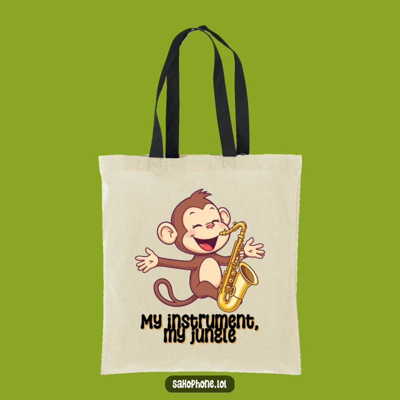Funny Monkey Sax Tote Bag: Carry Your Tunes, Wild Style, Great Funny Gift!