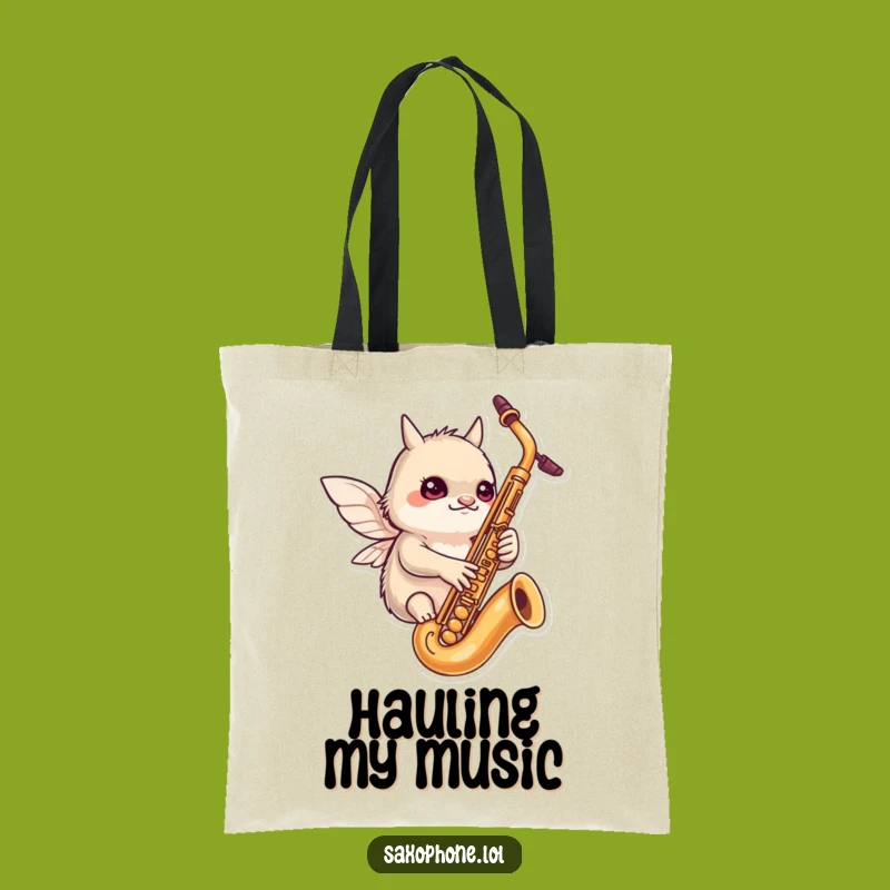 Funny Tiny Wings Sax Tote Bag: Carry Your Music Gear, Practical Funny Gift